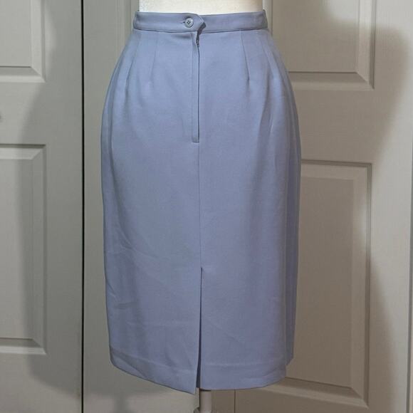 VTG Kasper ASL shirt suit, size 4. Beautiful pastel blue, tailored, embroidered - Picture 5 of 8